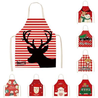 China Wear-resistant And Thick Without Deformation Fashion Design Christmas Apron Printing Cipher Canvas Sleeveless Apron for sale