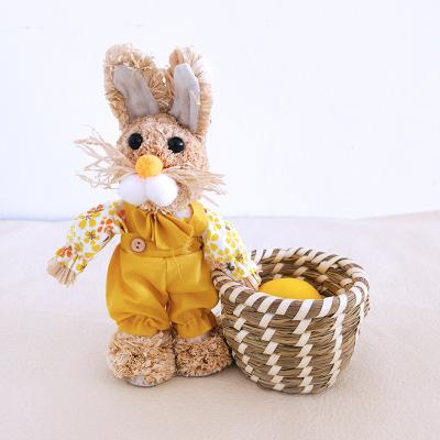 China Modern Contracted Hand - Round Colorful Bamboo Egg Storage Mini Woven Easter Festival Gift Basket for sale