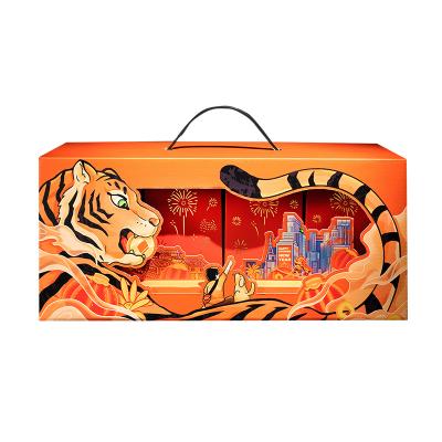 China New Year Handmade Gift Box Packaging Red Tiger New Year Gift Box Spring Festival High-end Packaging Box for sale