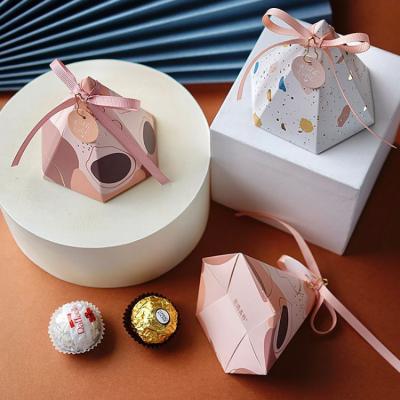 China European Single Conical Sugar Box Wedding Candy Box Indoor Hexagon Sugar Box Lovely Small for sale