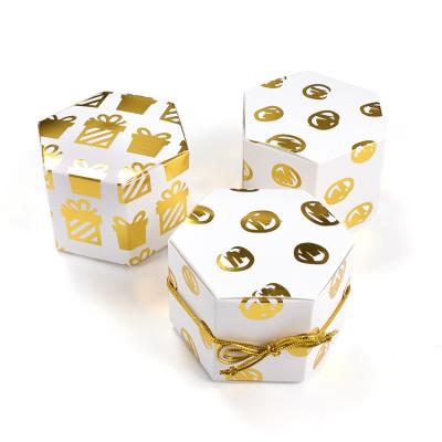 China Recyclable Bronzing Box Paper Hexagon Paper Chocolate Candy Gift Packaging Boxes for sale