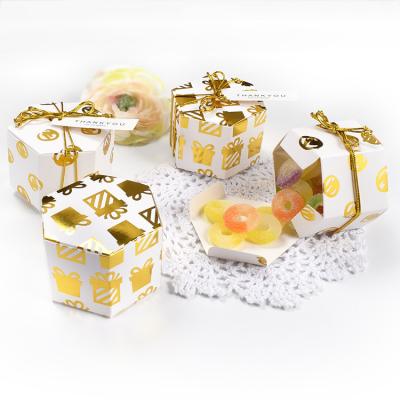 China Recyclable Bronzing Box Paper Hexagon Paper Chocolate Candy Gift Packaging Boxes for sale