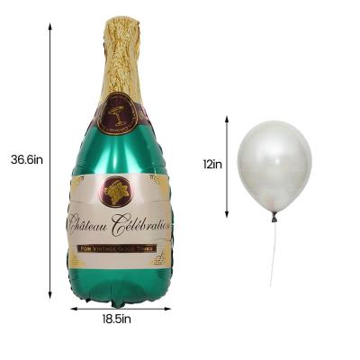 China Indoor Champagne Party Cocktail Decoration Balloon Balloon Kit Wedding Large Wine Bottle Glass for sale