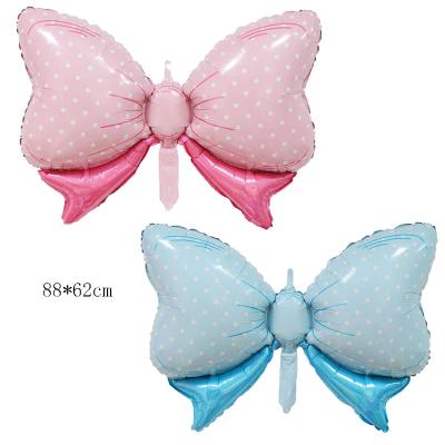 China Self-Sealing Valve: No Need To Tie With Hands Big Blue Pink Bowknot Foil Balloons Happy Birthday Party Decorations Kids Gender Reveal Baptism Party Supplies Globos for sale