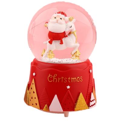 China Cute Europe Christmas Decorations Ornaments Gifts Rotating Crystal Ball Valentine's Day Music Box for sale