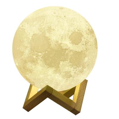 China PLA environmental protection material personality 3d printed moon lights creative 3d moon night light for sale