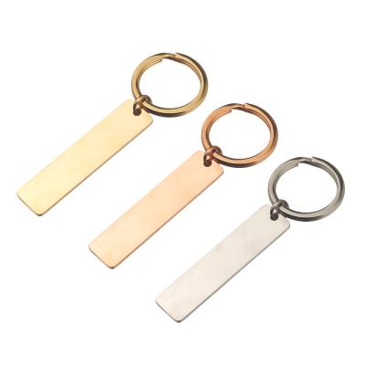 China High-Grade Stainless Steel Mirror Polishing Custom Couples Key Chain Round Square Geometric Key Chain Letterable Stainless Steel Jewelry Accessories Brand King Key Chain DIY for sale