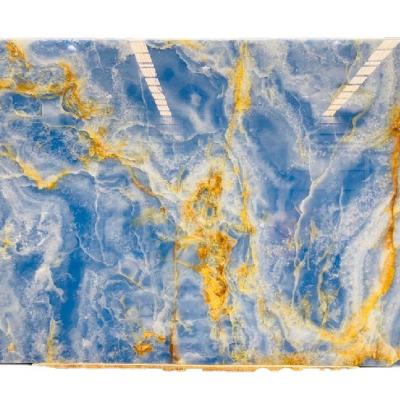 China Modern Natural Polished Blue Onyx For Floor Tile, Wall Background, Table Countertops for sale