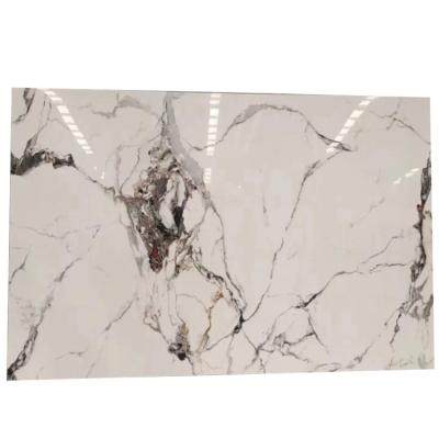 China Modern White Calacatta Agglomerated Stone For Bathroom Wall / Background for sale