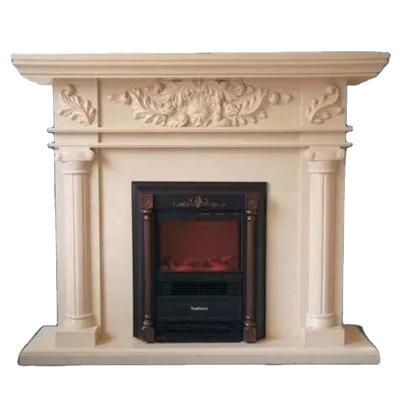 China Contemporary Stone Fireplace Surround Carving Marble Fireplace For Home Decoration for sale