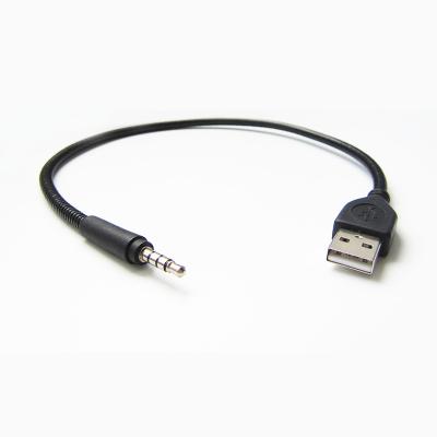 China Soft Hose Usb Adapter Cable 3.5MM Jack Plug Stereo To Usb Audio Flexible Metal Cable for sale