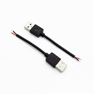 China COMPUTER PVC TPU 22AWG USB Plug To 2 Core Bare Wire Open End Cable For Charging 2AM USB A Cable Open End Power Cable USB A Cable Open End for sale