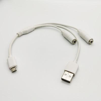 China AUX audio cable. High Quality Stereo Jack Plug Adapter Power Male AV Speaker Cable 3.5mm Splitter Female for sale