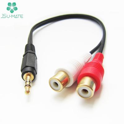 China COMPUTER 3.5mm 2.5mm Jack Gold Plated To 2RCA Stereo AV TV Cable Male To RCA Female Audio Cables Female Cable for sale