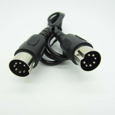 China Speaker Extension Power Atapter Black Wire Tinned Male Plug PVC OEM Cable 7 Pin Din Cables Din Cable for sale