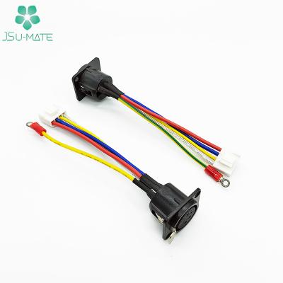 China Panel Mount XLR 3 4 Pin Male Female Power Jack Electronic Cable 4 Pin XLR Connector Custom Connector Cable XLR 4 Pin Cable for sale