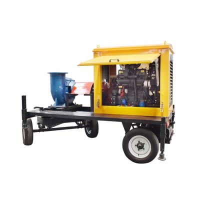 China Other Mobile Cart Type Farmland Diesel Irrigation Pumps With Rain Cover 8 Inch Pressure Pump For Agriculture for sale