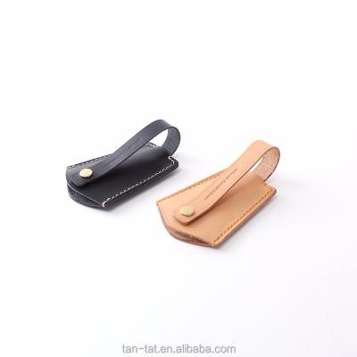 China Genuine Leather Key Brass Leather Buckle Main Holder With Pull Strap Key Chain Pocket for sale