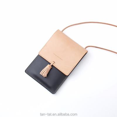 China Durable Smartphone Phone Cover Genuine Leather Bag Neck Pocket for sale