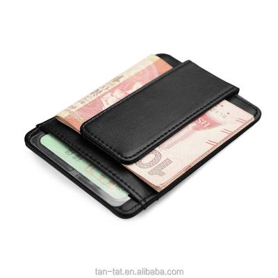 China Aluminum Leather Front Pocket Wallet Money Clip Recyclable Cowhide Leather Clasp for sale