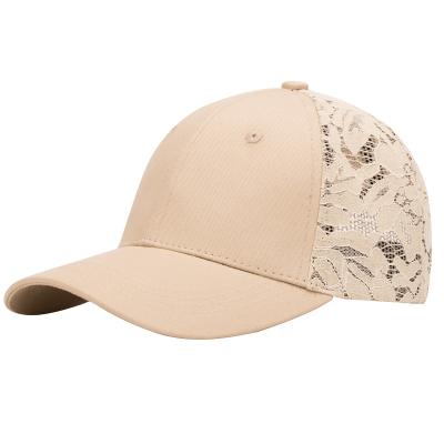 China COMMON Custom 5/6 panel embroidered upscale ladies fashion lace hollowed-out sports baseball cap for sale