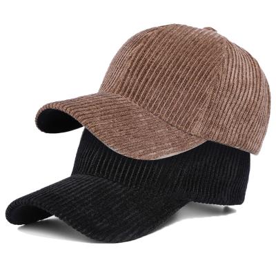 China COMMON Multicolor embroidered blank vintage corduroy 6 panel Dad cap blank striped warm baseball cap for sale