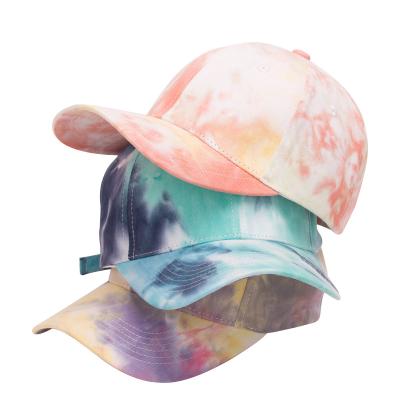 China COMMON Neutral cheap hat tie-dye gradual discoloration no structure baseball cap dad cap factory wholesale for sale