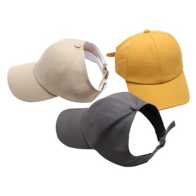 China COMMON Wholesale bespoke high quality water wash shade tennis hats for women with half-empty ponytail hats for sale