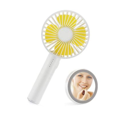 China Fan with Makeup Mirror 2021 Bestsellers in Women's Mini Fans, Mini Portable Handheld Fan with Makeup Mirror, 2 in 1 USB Small Desktop Handheld Fan for sale