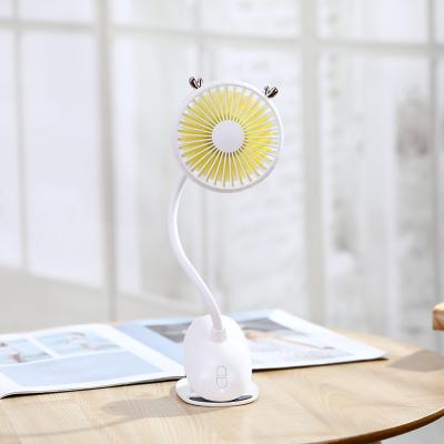 China Quick Cute Deer Clip Fan Cooler Air Conditioner USB Rechargeable Battery Portable Rotating Mini Clip Fan 360 Degree Baby Stroller Small Fan with 3 Speeds for sale