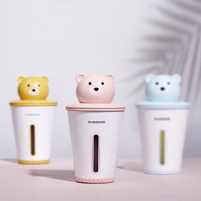 China Car Portable Cute Bear Humidifier USB Mini Purify Ultrasonic Air Cooler Mist Humidifier For Car Office Bedroom for sale