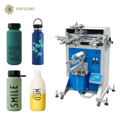 China Thermos Bottle Logo/Pattern Printing Semi Automatic Silkscreen Printer Steel Water Plastic Glass Bottle Silk Screen Printing Machine for sale