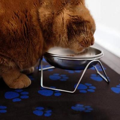 China New Viable Cat Puppy Dog Food Bowl High Grade Iron Frame Stainless Steel Mouth Dog Bowl Pet Bowl Double for sale