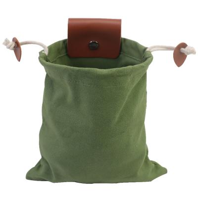 China Waterproof Canvas Leather Waist Bag Jungle Forager Fruit Picking Pouch Jungle Forager Fruit Picking Pouch Waxed Folding Canvas Forager Pouch for sale