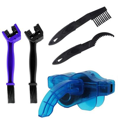 China ABS A Set Mountain Portable Bicycle Chain Cleaner Brushes Scrubber Wash Tool Motorcycle Cycle Chain Recycling Cleaner Remover for sale