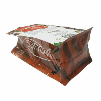 China Custom Printed Food Flat Bottom Zipper Coffee Packaging Bag With Valve For Coffee Bean for sale