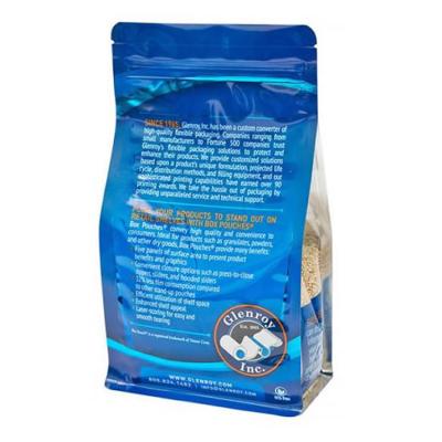 China Rice Wholesales Food Grade Mylar Top Organic Flat Bottom Packaging Bag With Window For Rice for sale