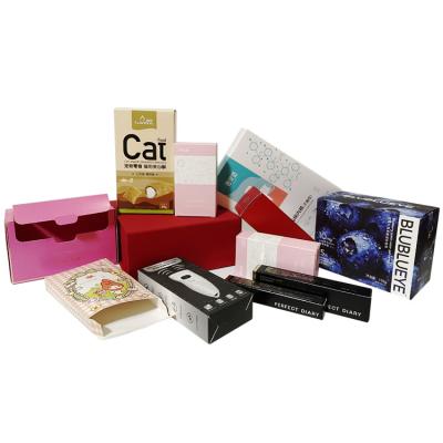 China Recycled Materials Gold Foil Stamp Make Up Gift Box Custom Lip Gloss Packaging Box For Lipstick Perfume Eyeshadow Packaging Paper Boxes for sale