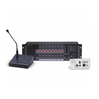 China PA system 8 in 8 audio matrix with remote microphone and LED display for channel selection MX-8800 for sale