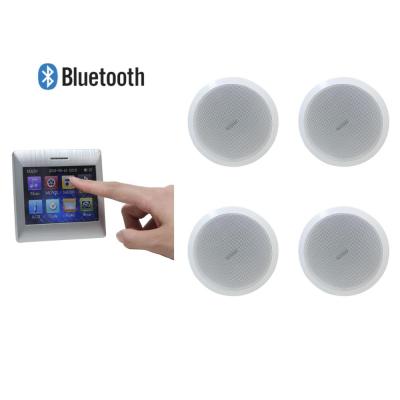 China Audio System 4x25W Touch Screen Inwall Home Audio Amplifier With 4Pcs 5 Inch Ceiling Speakers SH1031 for sale