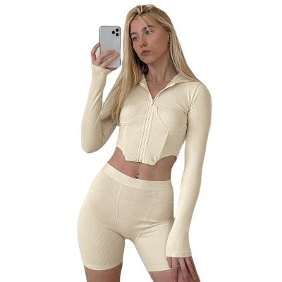 China Girls Long Sleeve Gym Yoga Clothing Set Women Fitness Adult Casual Hooded Breathable Female Zipper Sportswear Suits for sale