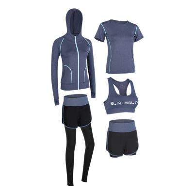 China New Size Fitness Set Breathable High Running Suit 2-5 Pieces Sportswear Women Gym Suit Clothes Yoga Set Custom Sportswear for sale