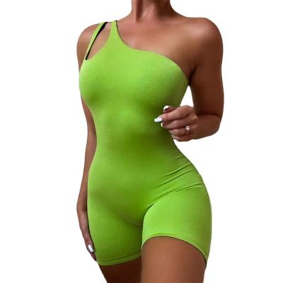 China One Shoulder Breathable Jumpsuit Female Adults Gym Yoga Sets Girls Slim Fitness Fits Women Quick Dry Sportswear for sale