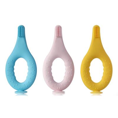 China Soft Toy Wholesale 2022 New Design BPA Free Food Grade Plastic Soft Baby Toys Liquid Silicone Toothbrush Teether for sale