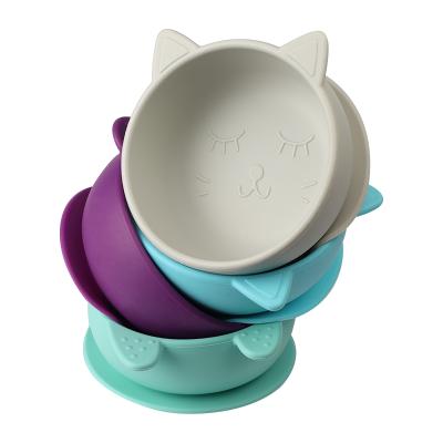 China Slip-Resistant Suction Bowl Baby Bowl Tableware Set Infants Feeding Bowl With Sucker And Spoon for sale