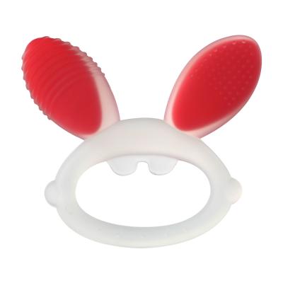 China Soft Toy Hot selling bpa free silicone teether rabbit silicone teether kids cute silicon teether for sale