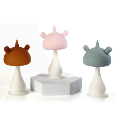 China Soft Toy Mushroom Silicone Baby Teethers Safe For Baby for sale