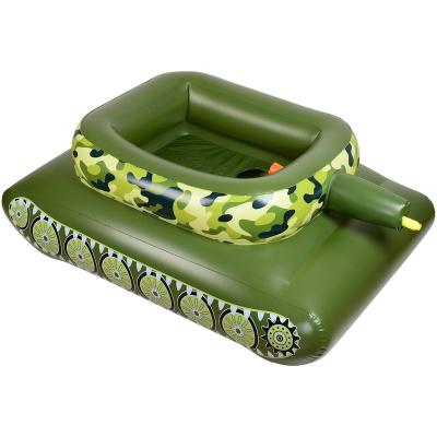 China Funny Outdoor Game Toy Inflatable Tank Pool Float Boat Island Water Toys Water Gun For Adults And Kids for sale