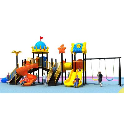 China Wooden High Quality School Commercial House Children Plastic Outdoor Playground Equipment with Kid Slides for sale