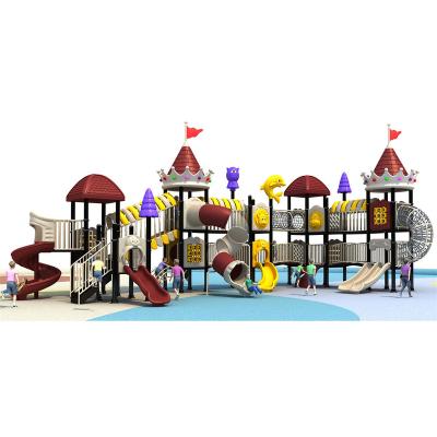 China Wooden Giant Fun Children Outdoor Play System Multiple Slides Play Ground for City Park Preschool for sale